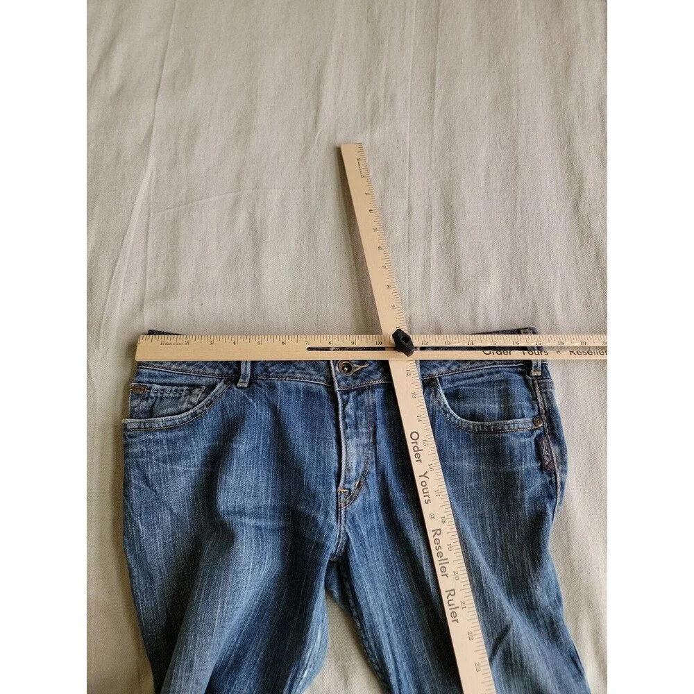 Silver Womens Jeans 34x31 Julia Mid Rise Blue Distressed Stretch Glove Works VTG